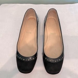 Christian Louboutin flats, suede, studded